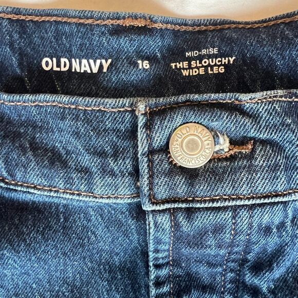 Old Navy Mid-Rise The Slouchy Wide Leg Jeans Women’s Relaxed Size 16 - Picture 5 of 11